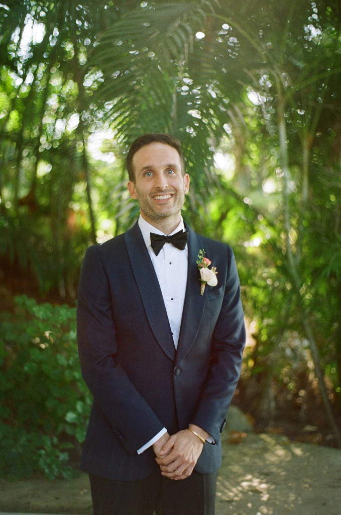 portrait of groom on film 