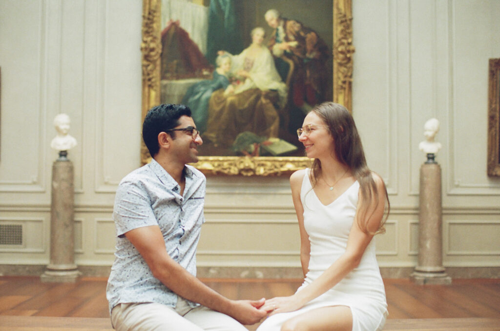 a quick museum break for two lovers
