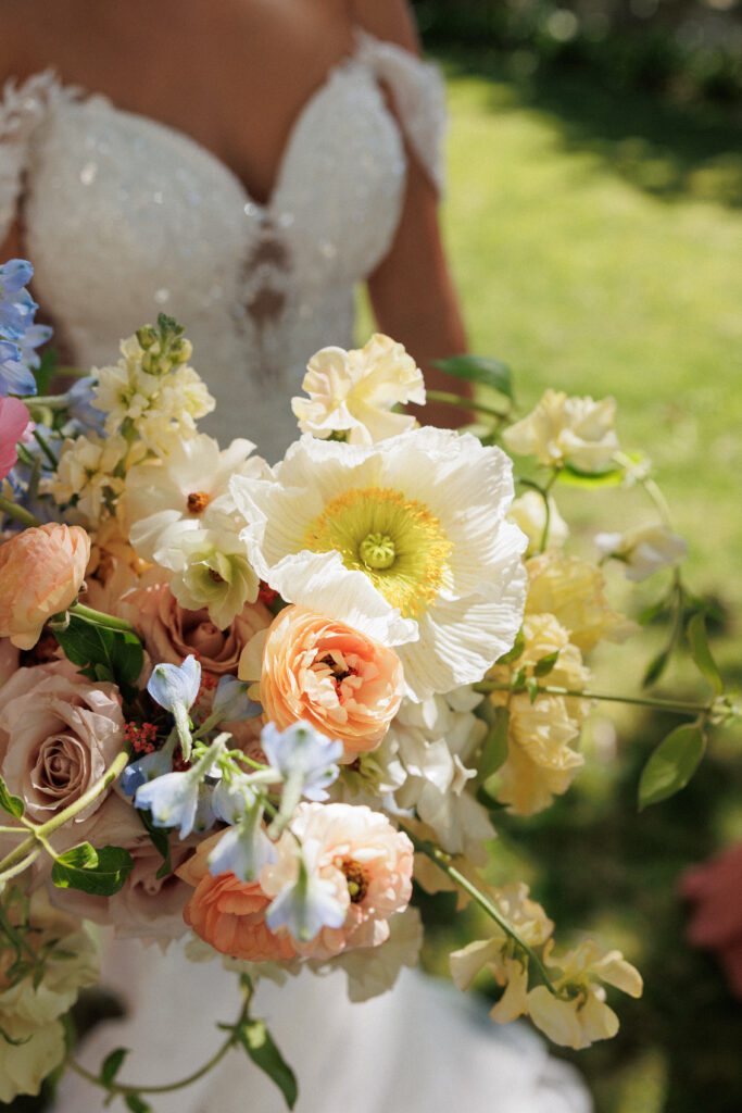 whimsical flower bouquet for the bride
