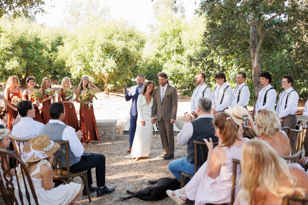 Surrounded by so much love during outdoor ceremony 