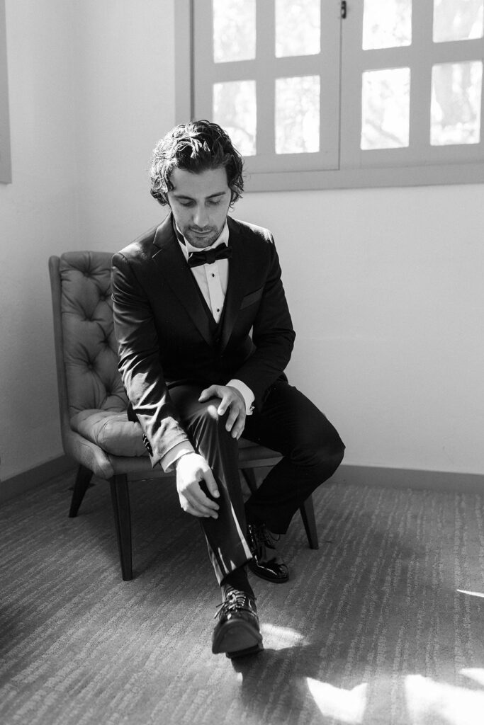 Noah James gets ready for his wedding day in Malibu