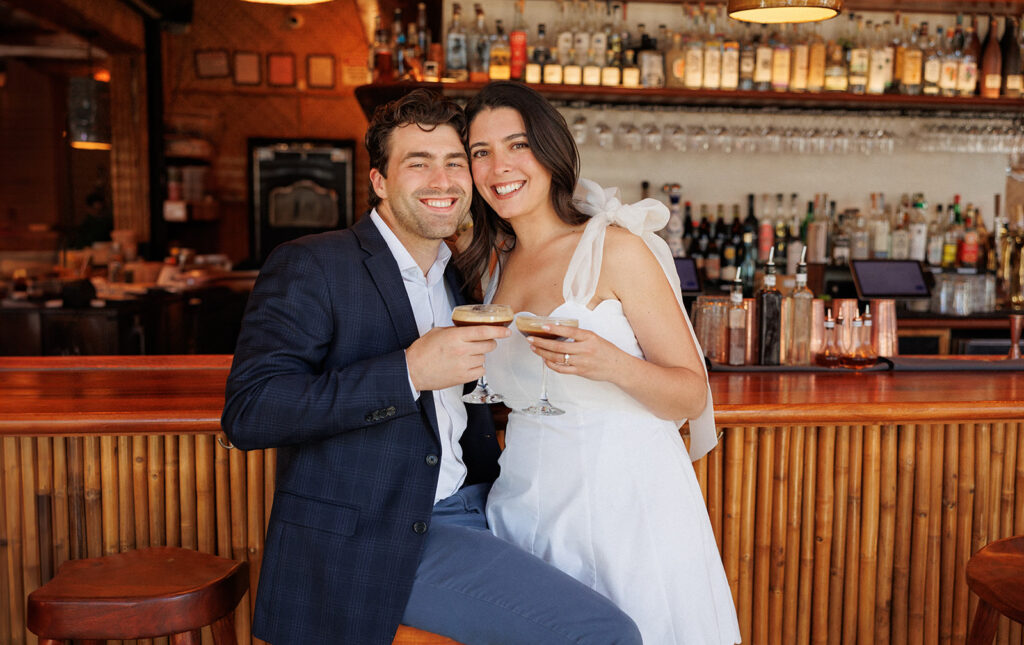 cocktail time for the engagement shoot