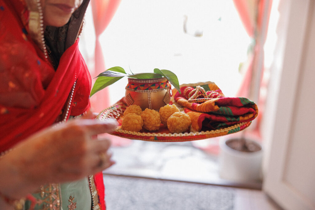 Food offerings after Sikh ceremony 