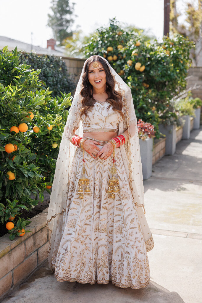Portrait of the bride in her Indian ceremony dress