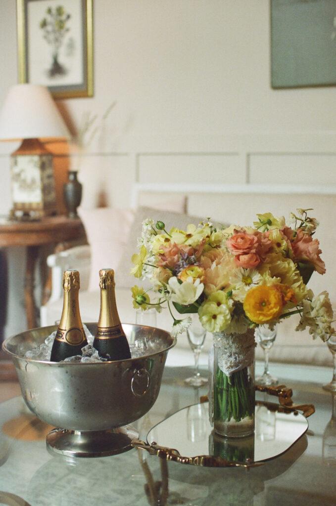 champagne and florals 